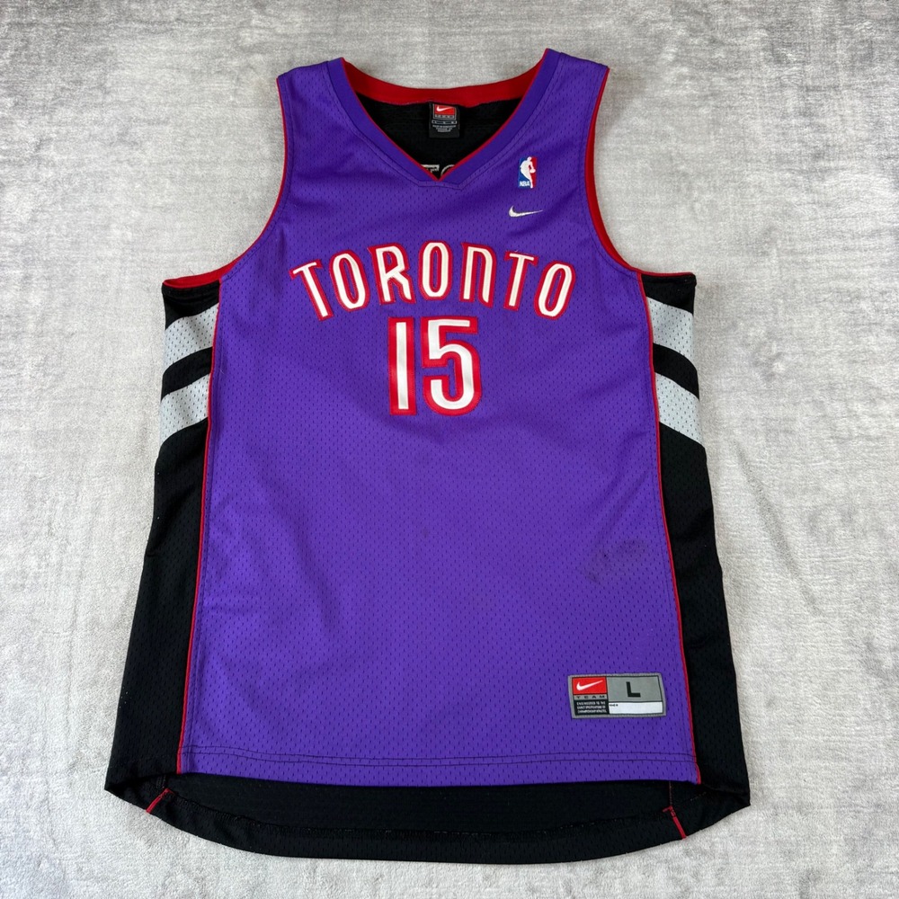 Toronto Raptors Jersey Mens Large Purple Vintage Y2K Vince Carter #15 NBA Nike